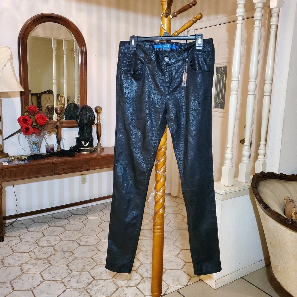 Sapphire Ink Faux Leather Jean